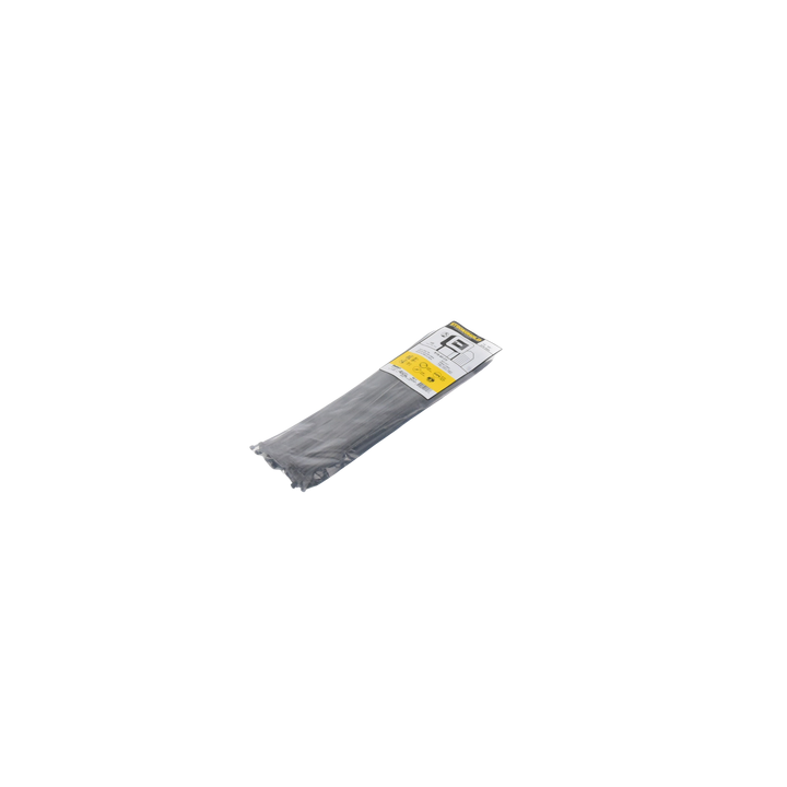 Cincho de Nylon 6.6 StrongHold™, 370mm largo x 3.6mm ancho, Color Negro, Exterior Resistente a Rayos UV, Paquete de