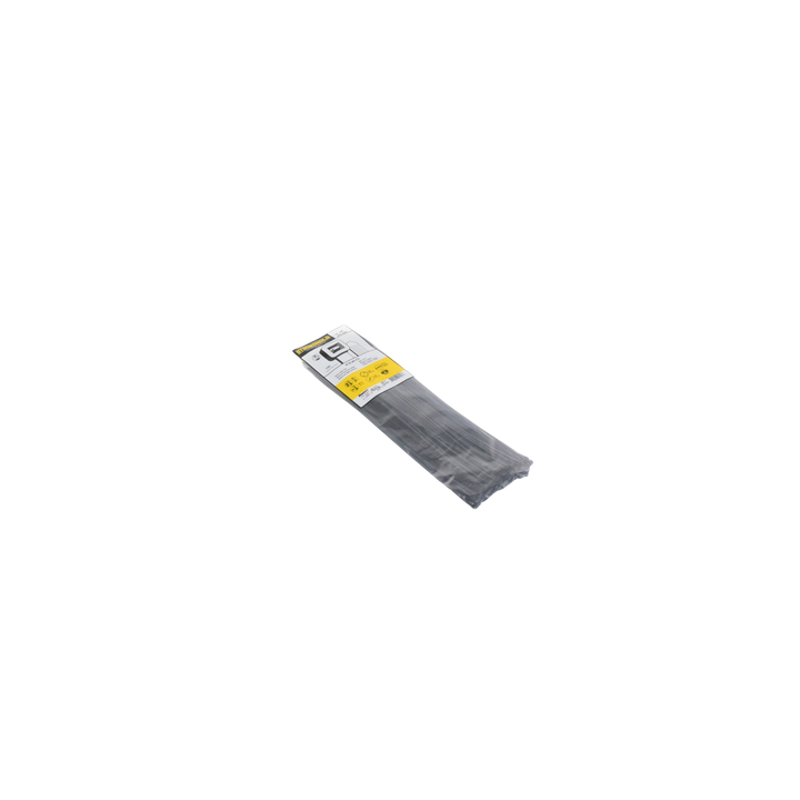 Cincho de Nylon 6.6 StrongHold™, 370mm largo x 3.6mm ancho, Color Negro, Exterior Resistente a Rayos UV, Paquete de