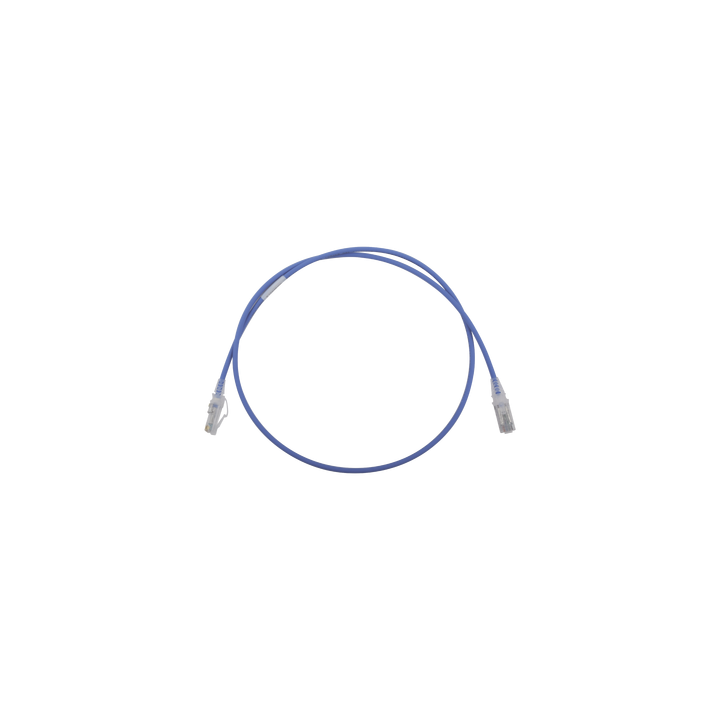 Patch Cord MC6 Modular Cat6 UTP, CM/LS0H, 0.91 Metros (3 Pies), Color Azul, Diámetro Reducido (28AWG)