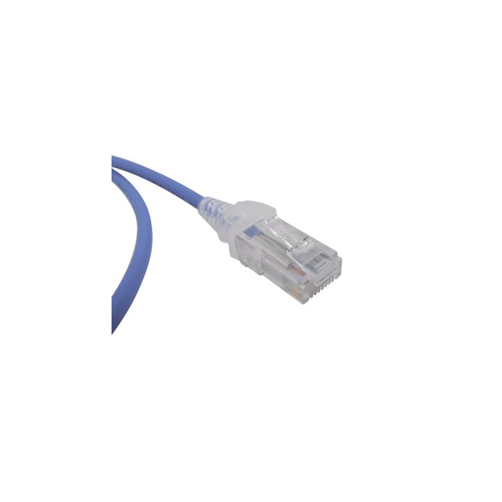 Patch Cord MC6 Modular Cat6 UTP, CM/LS0H, 0.91 Metros (3 Pies), Color Azul, Diámetro Reducido (28AWG)