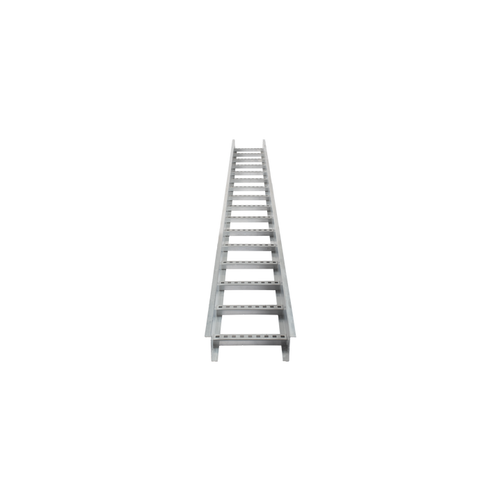 Escalera de Aluminio Portacables / Perfil Z / Peralte 3 1/4" /Paso 9" / Ancho 9" / 3.66 metros / Capacidad Máx. 205