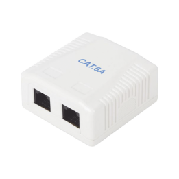 Caja de Pared con 2 Puertos, Incluye 2 Jacks UTP Cat6A