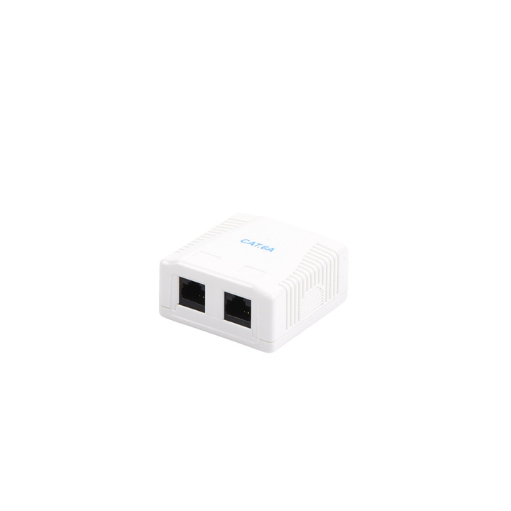 Caja de Pared con 2 Puertos, Incluye 2 Jacks UTP Cat6A