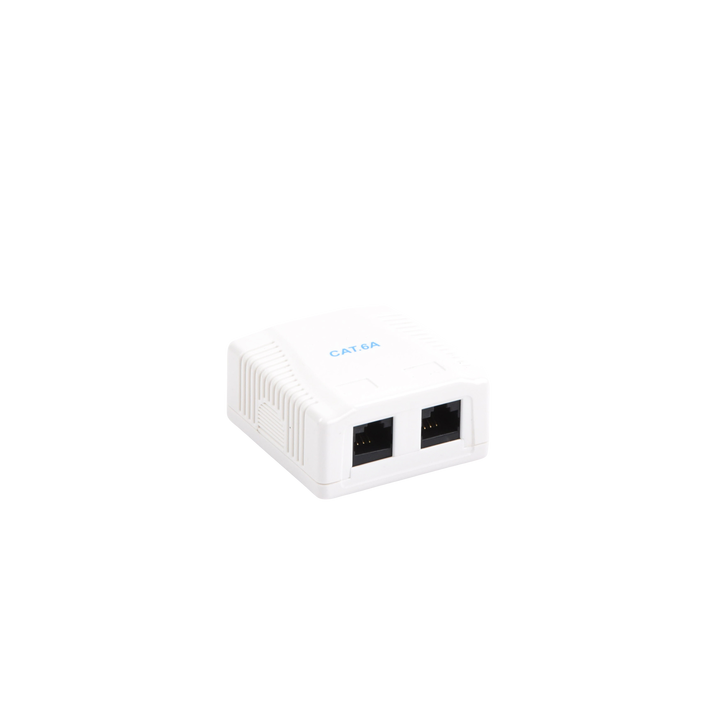 Caja de Pared con 2 Puertos, Incluye 2 Jacks UTP Cat6A