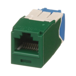 Conector Jack RJ45 Estilo TG, Mini-Com, Categoría 6A, de 8 Posiciones y 8 Cables, Color Verde