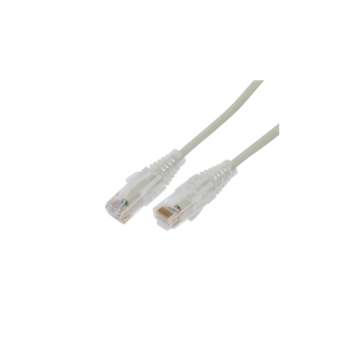 Cable de Parcheo Slim UTP Cat6A - 7 Metros (22.97 Pies) Gris, Diámetro Reducido (28 AWG)