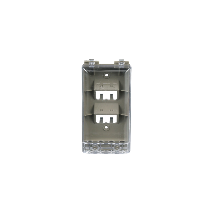 Placa de Pared Vertical, Resistente al Agua con Protección IP56, Acepta 4 Módulos Mini-Com, Color Gris