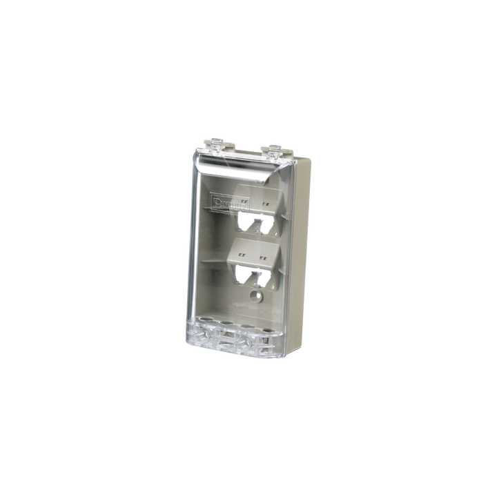Placa de Pared Vertical, Resistente al Agua con Protección IP56, Acepta 4 Módulos Mini-Com, Color Gris