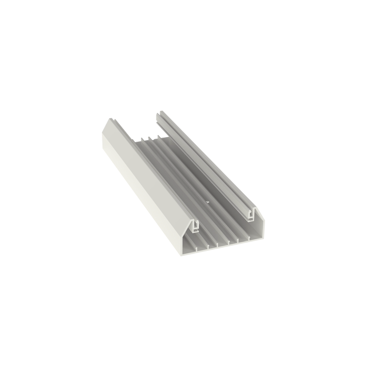 Base para canaleta T-70, de PVC rígido, con orificios perforados para montaje, 103.3 x 44.9 x 2400 mm, Color Blanco