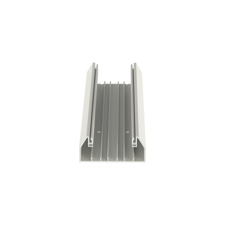 Base para canaleta T-70, de PVC rígido, con orificios perforados para montaje, 103.3 x 44.9 x 2400 mm, Color Blanco