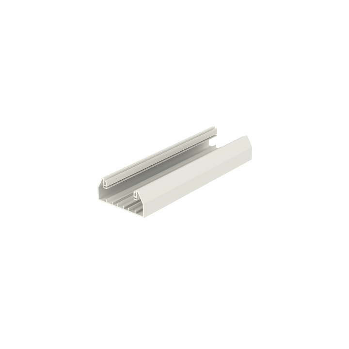 Base para canaleta T-70, de PVC rígido, con orificios perforados para montaje, 103.3 x 44.9 x 2400 mm, Color Blanco