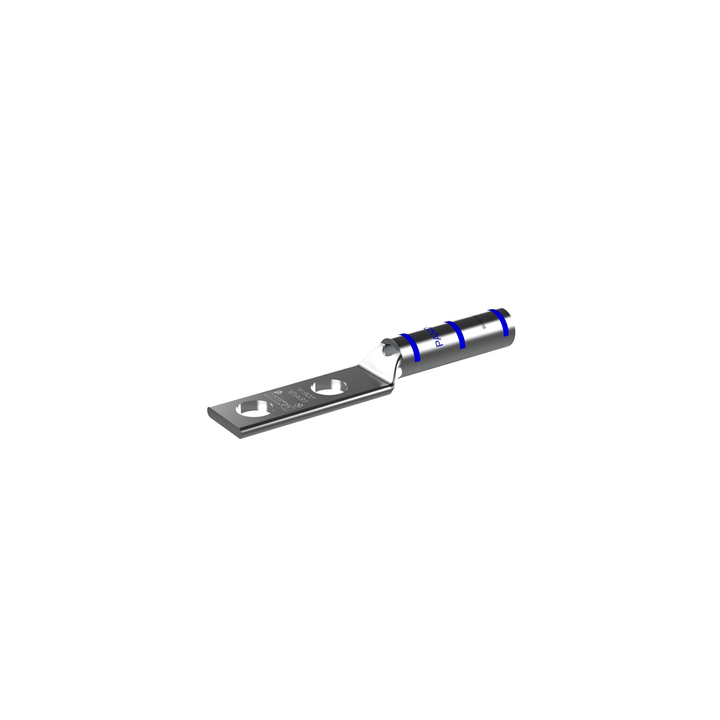 Terminal Doble Ojillo 1/4" para Cable 6 AWG (16mm entre orificios). 50 Piezas