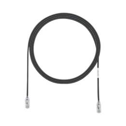 Cable de Parcheo TX6, UTP Cat6, Diámetro Reducido (28AWG), Color Negro, 2.13 Metros (7 Pies)