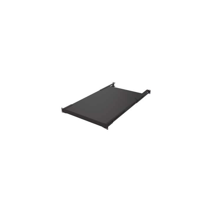 Charola Rackeable de profundidad ajustable para Soportar Equipos en Rack de 19 in, Doble Fijación, Color Negro, 3U