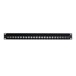 Patch Panel UTP Z-MAX de 24 Puertos, Precargado con Jacks Categoría 6, Plano, 1UR