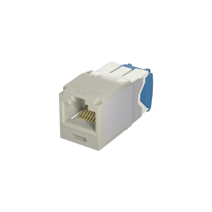 Conector Jack RJ45 Estilo TG, Mini-Com, Categoría 6A, de 8 Posiciones y 8 Cables, Color Gris