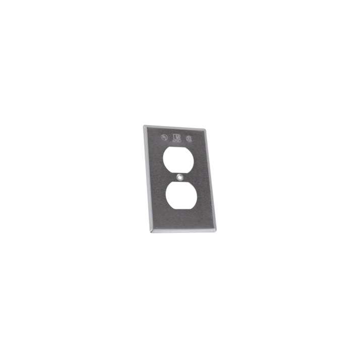 Tapa rectangular para contacto dúplex de aluminio tipo RR a prueba de intemperie.