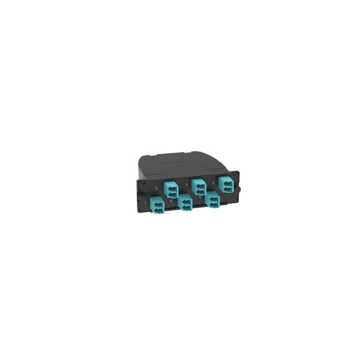Casete OptiCom de Fibra Óptica Multimodo OM4, Con Conector MPO a 6 LC Duplex, Polaridad Método A, Pérdida de