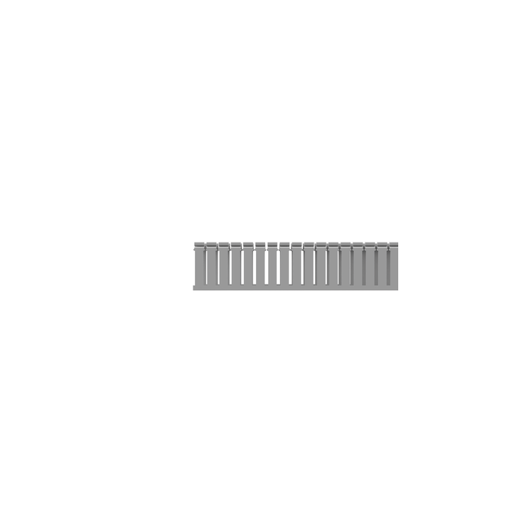 Canaleta Ranurada de PVC con Tapa, Tipo F, 108 mm de Ancho, 79.2 mm de Alto y 2 m de Largo, Color Gris