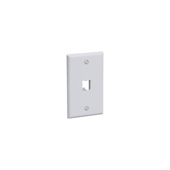 Placa de Pared Vertical Clásica, Salida Para 1 Puerto Mini-Com, Color Blanco