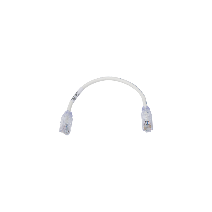 Cable de Parcheo UTP, Cat6A, Diámetro Reducido (28 AWG), CM/LSZH, Color Blanco Mate, 20.3 cm (8 Pulgadas)