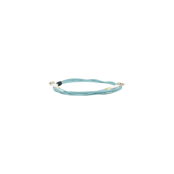 Jumper de Fibra Óptica Multimodo 50/125 XGLO OM3, LC-LC Duplex, OFNR, Color Aqua, 2 Metros (6.56 Pies)