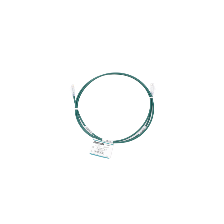 Cable de Parcheo TX6, UTP Cat6, Diámetro Reducido (28AWG), Color Verde, 1.52 Metros (5 Pies)