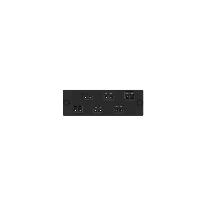 Placa Acopladora de Fibra Optica FAP, Con 6 Conectores LC Duplex (12 Fibras), Para Fibra Multimodo OM3/OM4, Color Negro