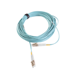 Jumper de Fibra Óptica Multimodo 50/125 XGLO OM3, LC-LC Duplex, OFNR, Color Aqua, 15 Metros (49.21 Pies)