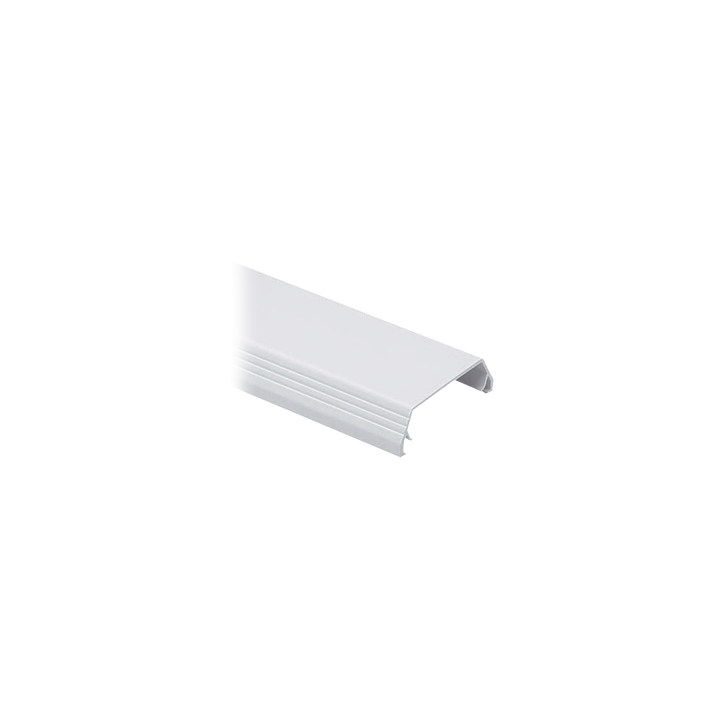 Cubierta (Tapa) tipo bisagra para canaleta T-45, de PVC rígido, 60.3 x 19.1 x 2438.4 mm, Color Blanco Mate