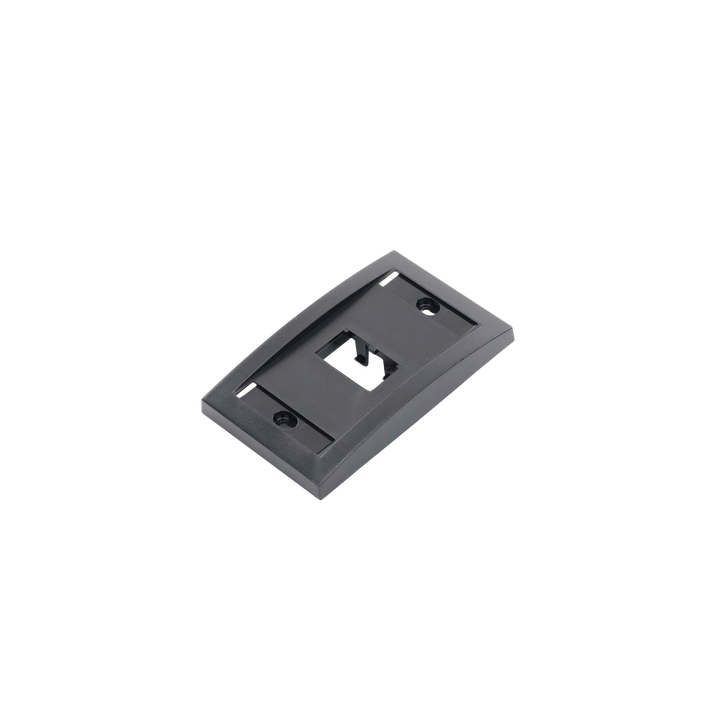 Placa de Pared Vertical Ejecutiva, Salida de 2 Puertos Mini-Com, Con Espacios Para Etiquetas, Color Negro