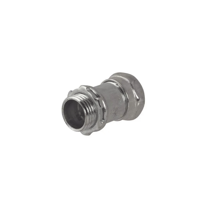 Conector Recto Compresión de Acero Galvanizado para Pared Delgada de 1 1/4".