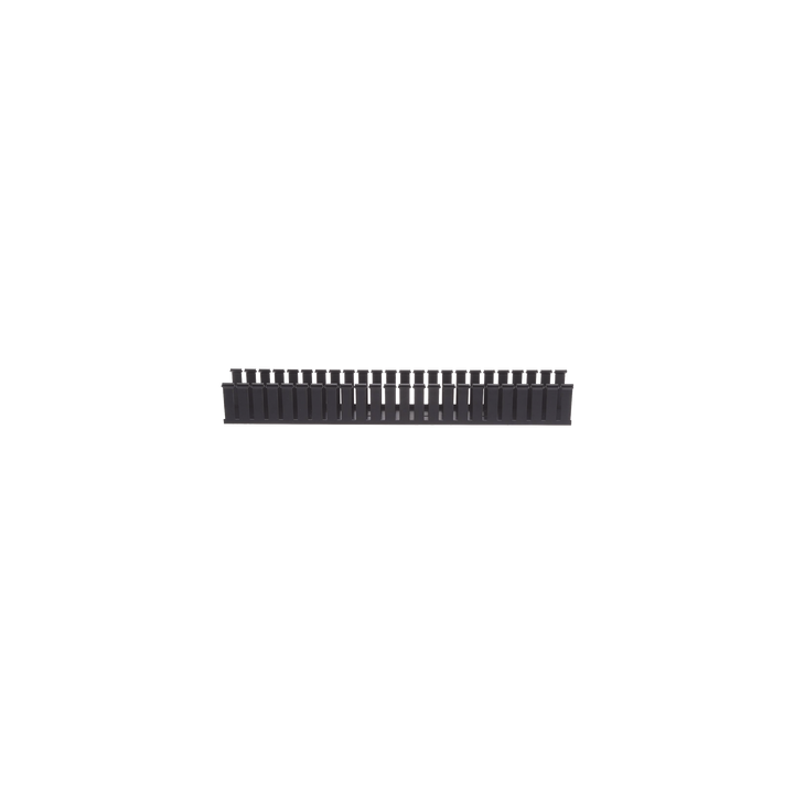 Canaleta Ranurada de PVC sin Tapa, Tipo G, 82.6 mm de Ancho, 79.2 mm de Alto y 1828.8 mm de Largo, Color Negro