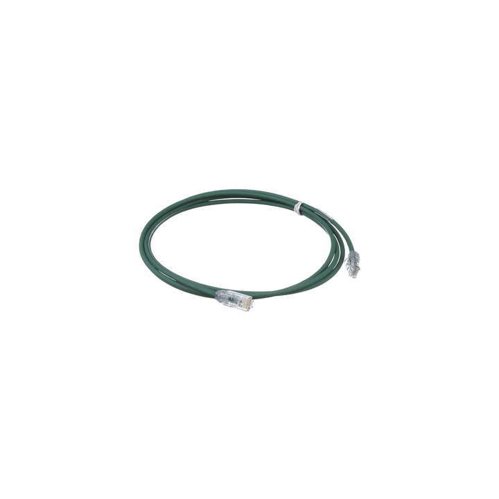 Cable de Parcheo UTP Cat6A, CM/LSZH, Diámetro Reducido (28AWG), Color Verde, 0.91 Metros (3 Pies)