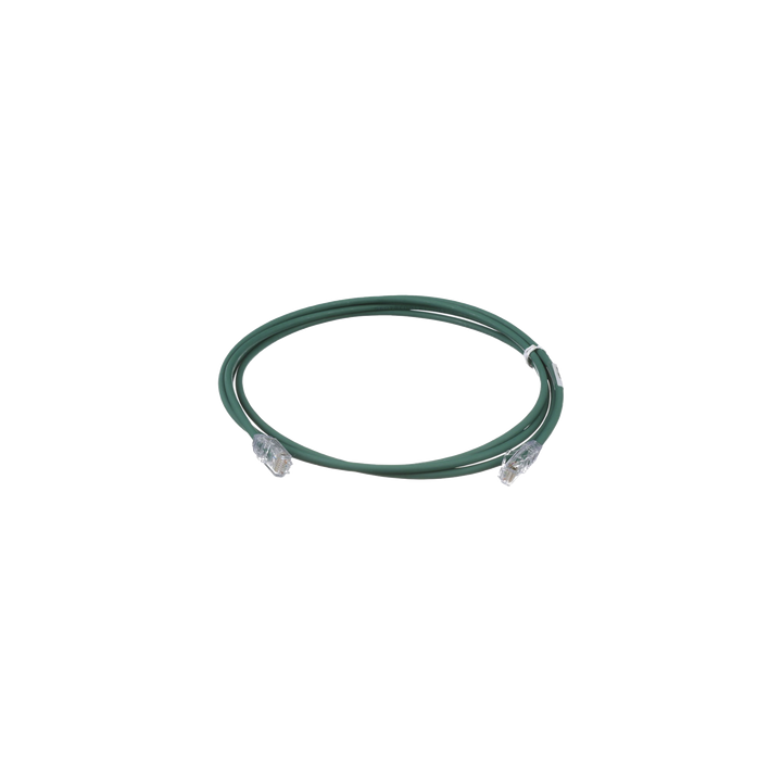 Cable de Parcheo UTP Cat6A, CM/LSZH, Diámetro Reducido (28AWG), Color Verde, 0.91 Metros (3 Pies)