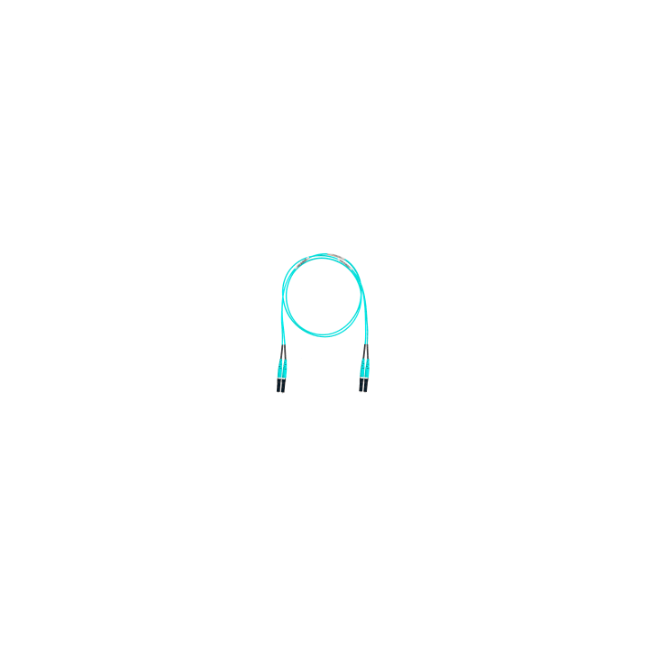 Jumper de Fibra Optica Multimodo 50/125 OM4, LC-LC Duplex, OFNR (Riser), Color Aqua, 2.44 Metros (8 Pies)