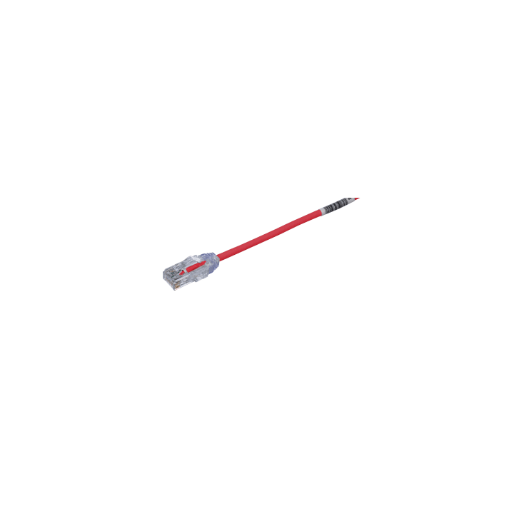 Cable de Parcheo TX6, UTP Cat6, Diámetro Reducido (28AWG), Color Rojo, 6.1 Metros (20 Pies)