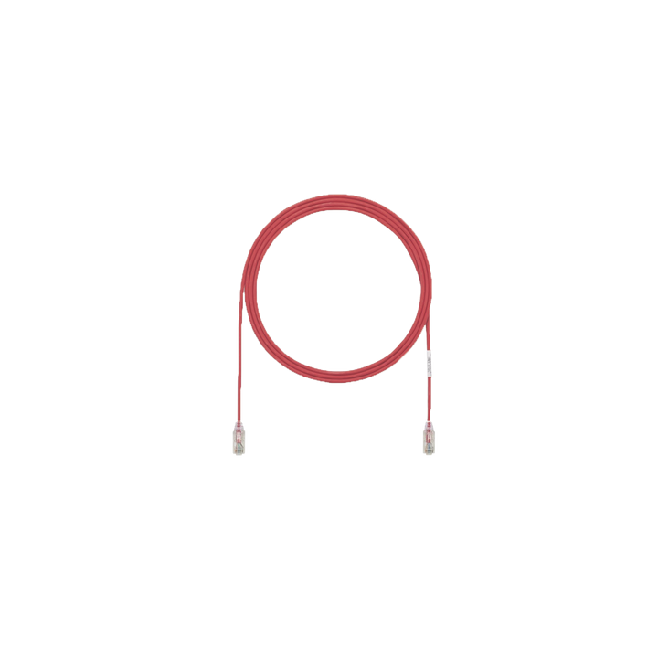 Cable de Parcheo UTP Cat6A, CM/LSZH, Diámetro Reducido (28AWG), Color Rojo, 1.52 Metros (5 Pies)