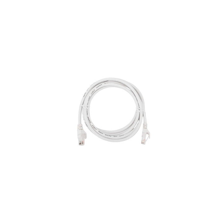 Cable de Parcheo (Patch Cord) / UTP / Cat. 6 (24 AWG) / 2 Metros (6.56 Pies) / Color Blanco/ Ideal para PoE+ / Interior