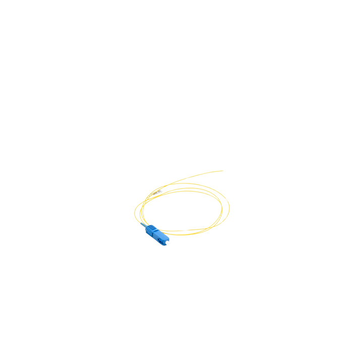 Pigtail de Fibra Óptica SC/UPC Simplex, Monomodo OS1/OS2 XGLO, OFNR, Color Amarillo, 1 Metro (3.28 Pies)