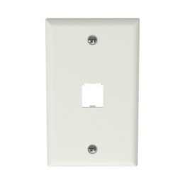 Placa de Pared Vertical Clásica, Salida Para 1 Puerto Mini-Com, Color Blanco Mate