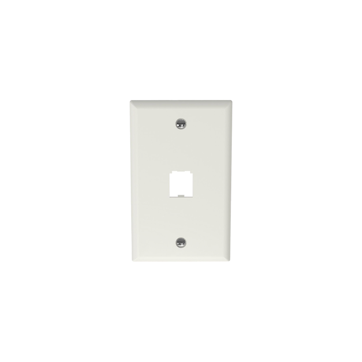 Placa de Pared Vertical Clásica, Salida Para 1 Puerto Mini-Com, Color Blanco Mate