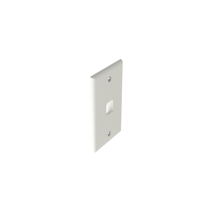 Placa de Pared Vertical Clásica, Salida Para 1 Puerto Mini-Com, Color Blanco Mate