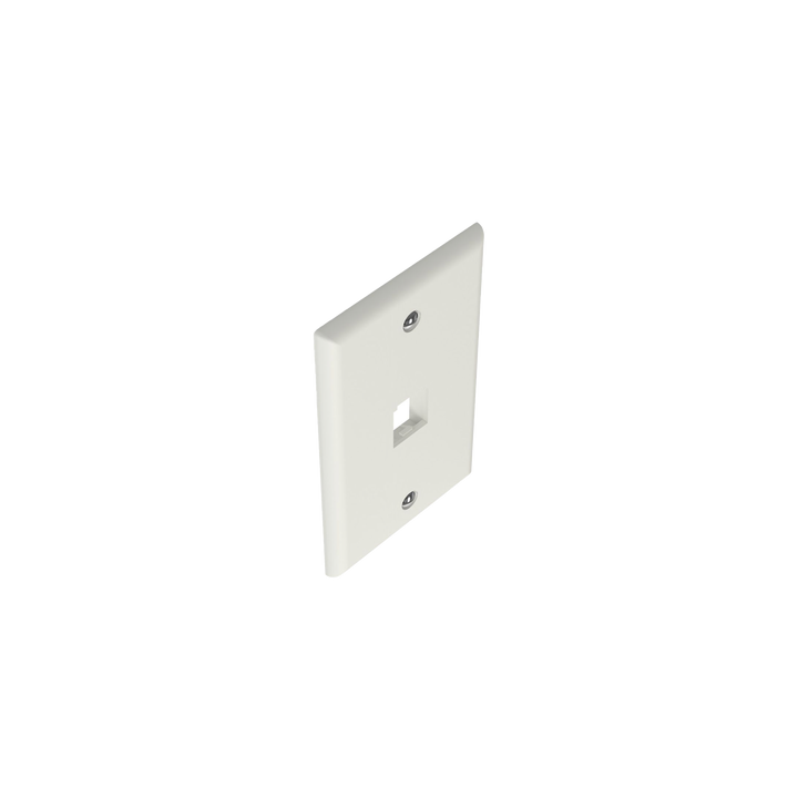 Placa de Pared Vertical Clásica, Salida Para 1 Puerto Mini-Com, Color Blanco Mate