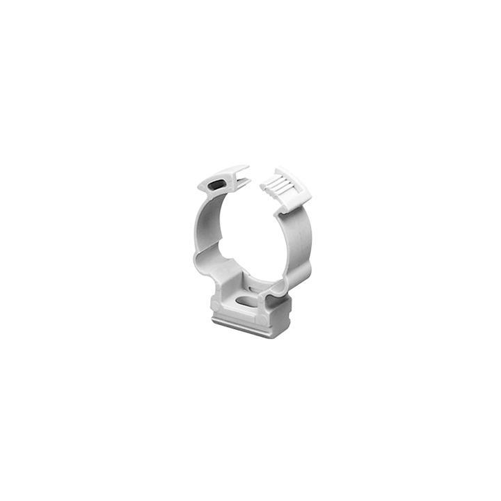 Soporte de collar (Abrazadera), PVC Auto-extinguible, cerrado para tubería de 25 mm