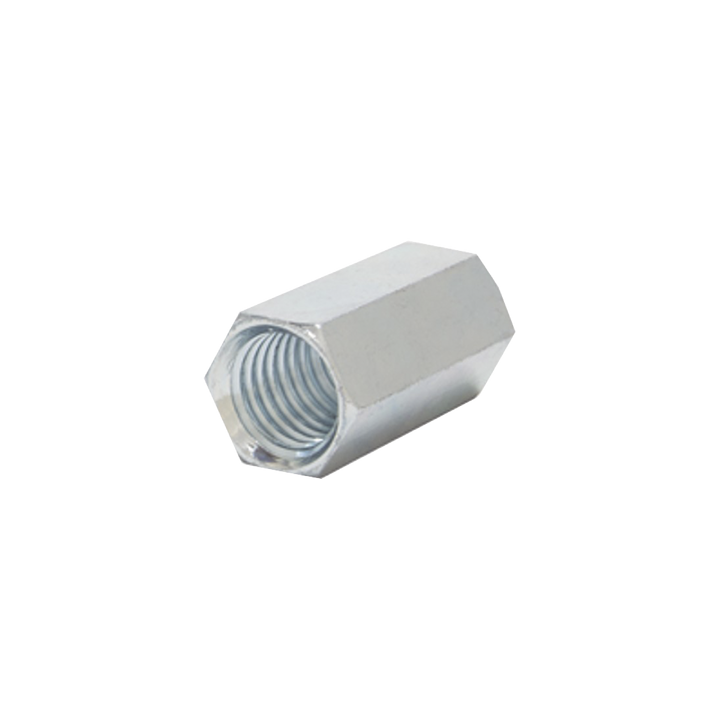 Cople hexagonal roscado cuerda maquina galvanizado de 6.5 mm (1/4")