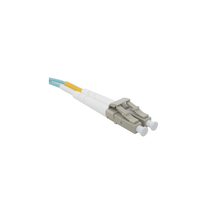 Jumper de Fibra Óptica Multimodo 50/125 XGLO OM3, LC-LC Duplex, OFNR, Color Aqua, 3 Metros (9.84 Pies)