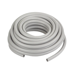 Manguera hermética tipo PolyTuff no metálica gris de 3/4", 100 pies. Uso comercial/industrial.