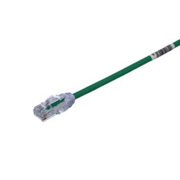 Cable de Parcheo UTP, Cat6A, Diámetro Reducido (28 AWG), CM/LSZH, Color Verde, 20.3 cm (8 Pulgadas)