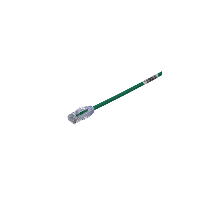 Cable de Parcheo UTP, Cat6A, Diámetro Reducido (28 AWG), CM/LSZH, Color Verde, 20.3 cm (8 Pulgadas)